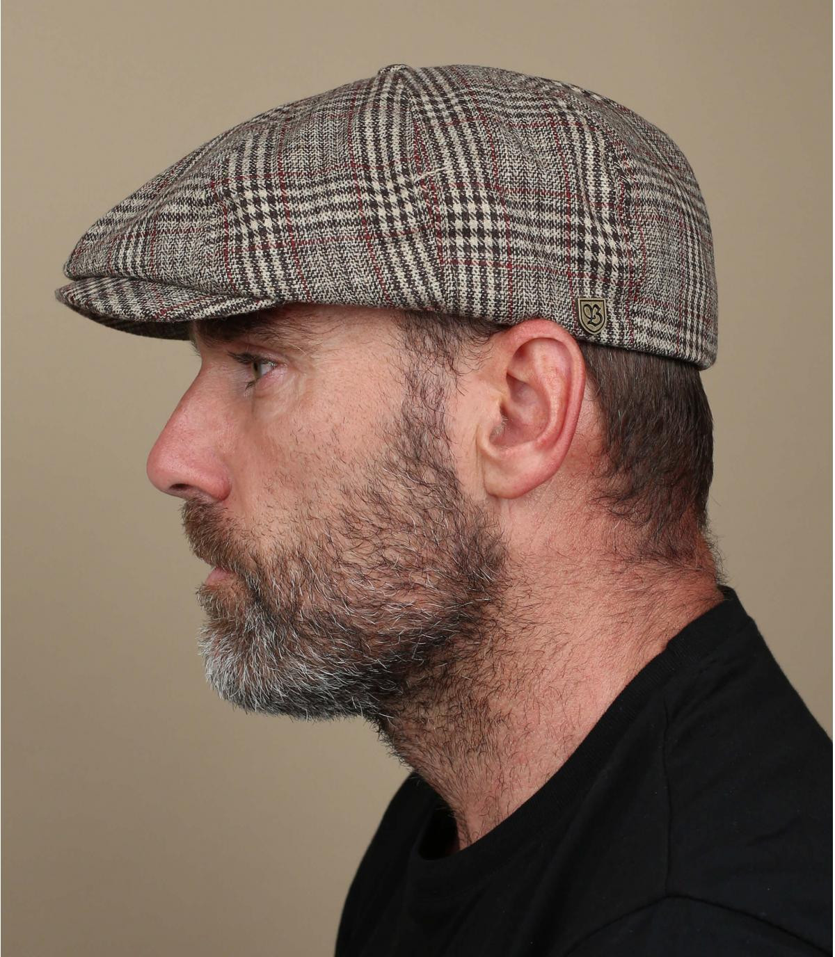 beige newsboy cap Brood khaki plaid